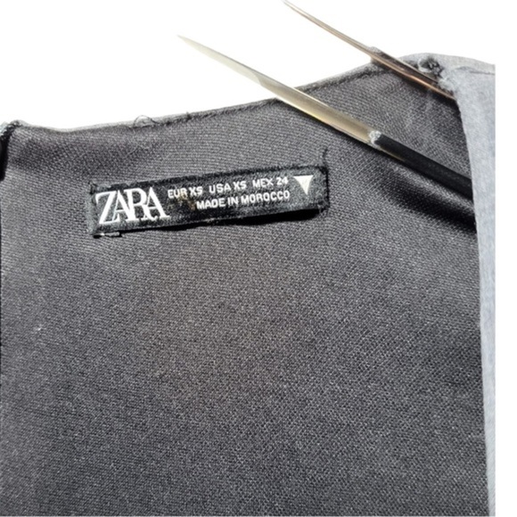 Zara Cupped Chest Padded Shoulder Long Sleeve Mini Dress in Grey - Picture 8 of 15